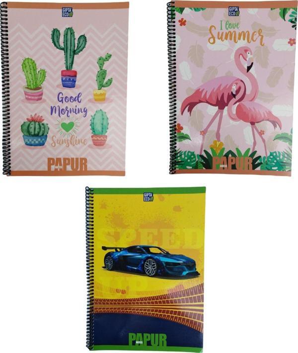 Gıpta A4 Papur Notes Spiralli Karton Kapak Defter 96 Yaprak Kareli (12 Li Paket) 4964 - Image 1