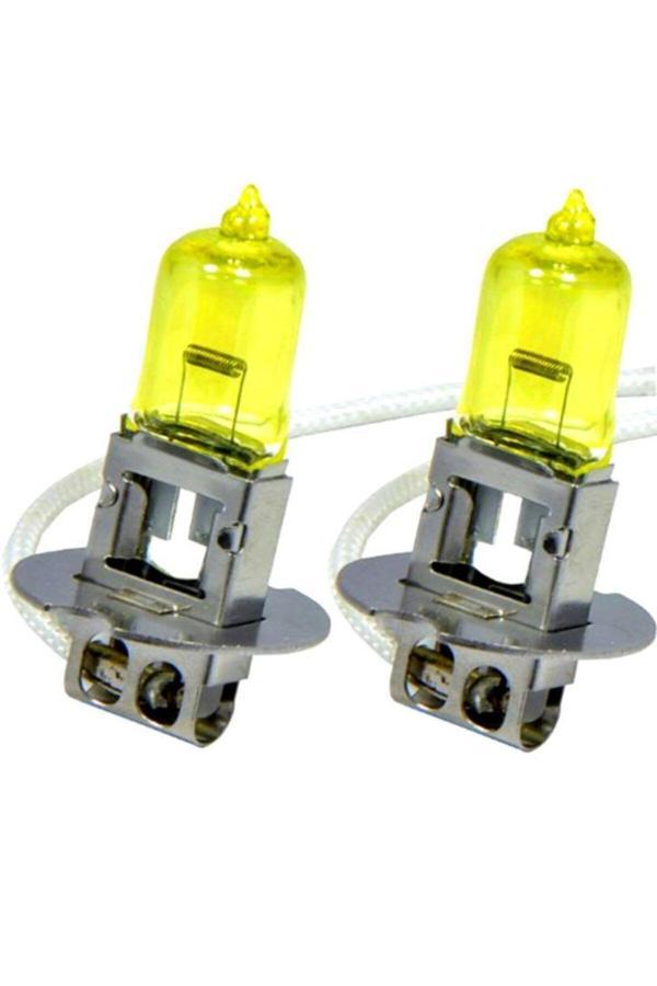 Flösher 12V 55W H3 Süper Sarı Işık Civciv Sarısı Limon Sarısı Ampul Seti - Image 1