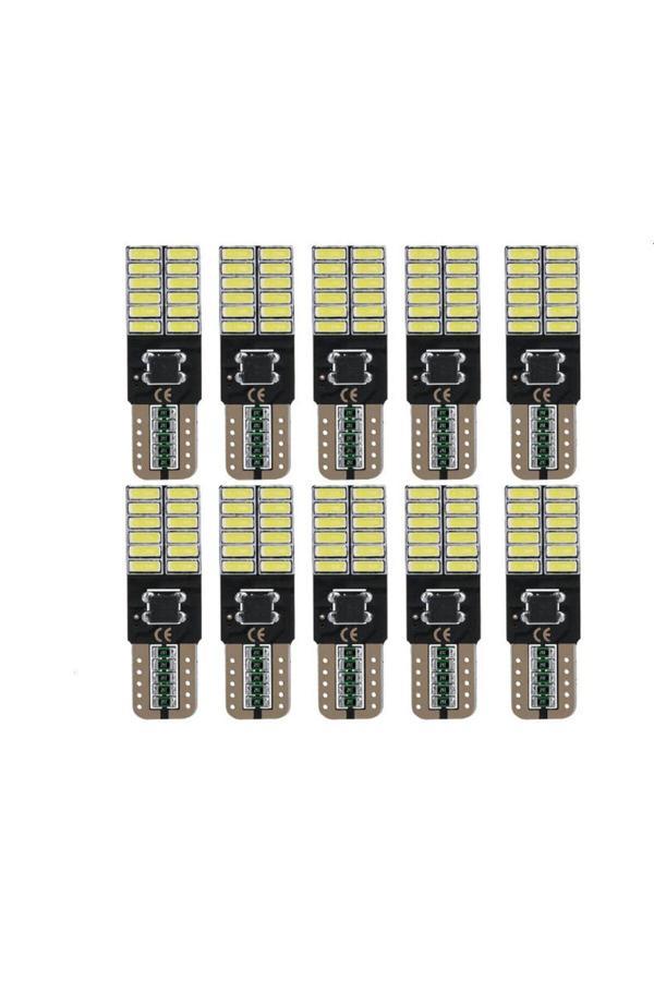 Femex 10 Adet T10 Led 24 Ledli Yassı Park Plaka İç Aydınlatma Ledi Beyaz - Image 1