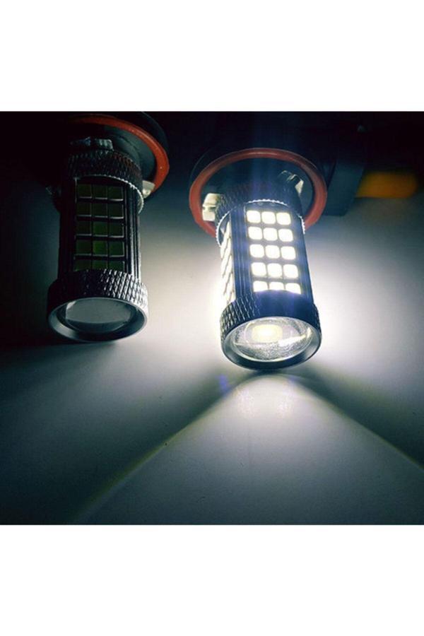 Femex 2 Adet H11 Sis Farı İçin Özel Led Ampul Mercekli 66 Ledli Beyaz - Image 1