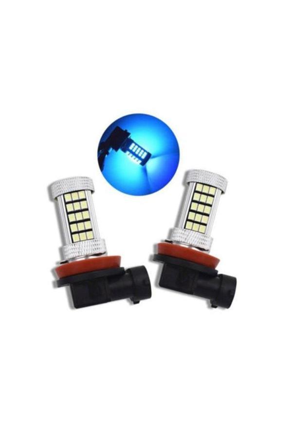 Femex 2 Adet H11 Sis Farı İçin Özel Led Ampul Mercekli 66 Ledli Buz Mavisi - Image 1