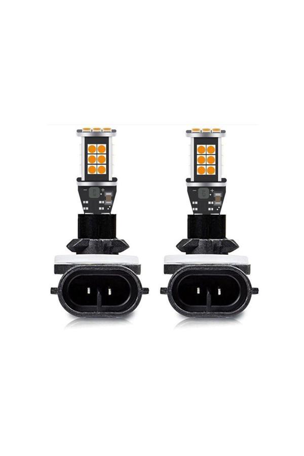 Femex 2 Adet H27 Sis Farı İçin Özel Led Ampul 24 Ledli Turuncu - Image 1