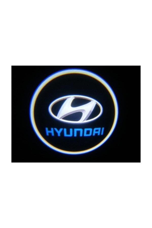 Zembil 2 Adet Hyundai İle Uyumlu Pilli Yapıştırmalı Sensörlü Mıknatıssız Kapı Altı Led Logo - Image 1