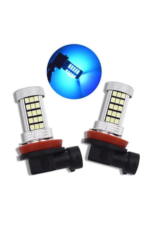 Femex 2 Adet H9 Sis Farı İçin Özel Led Ampul Mercekli 66 Ledli Buz Mavisi - Image 1