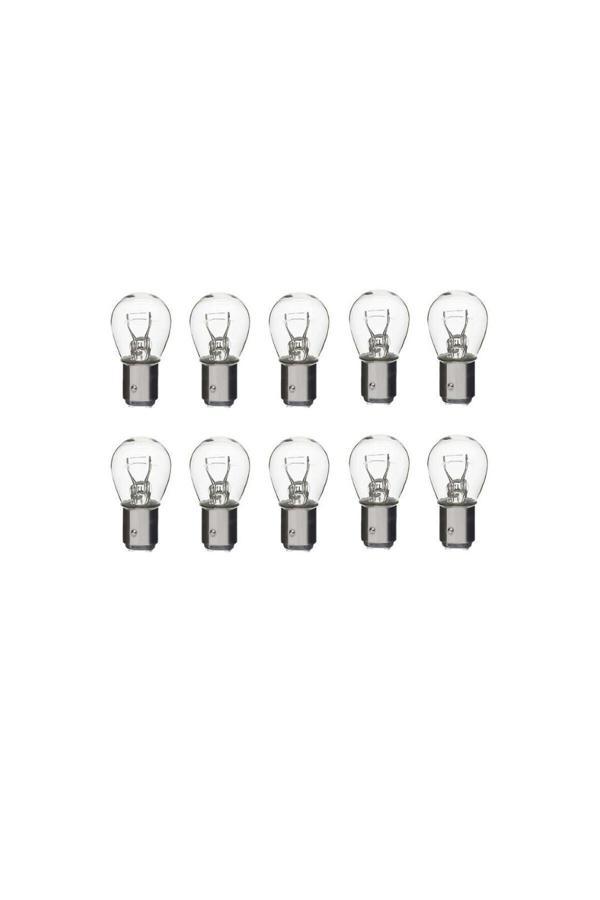 Zembil 10 Adet 12V P21/5W Çift Duy Düz Tırnak Standart Ampul Ba15D - Image 1