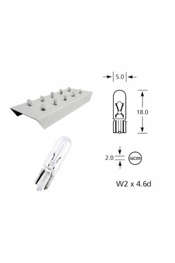 Zembil 10 Adet 12V T5 1.2W Dipsiz Standart Gösterge Ampul - Image 1