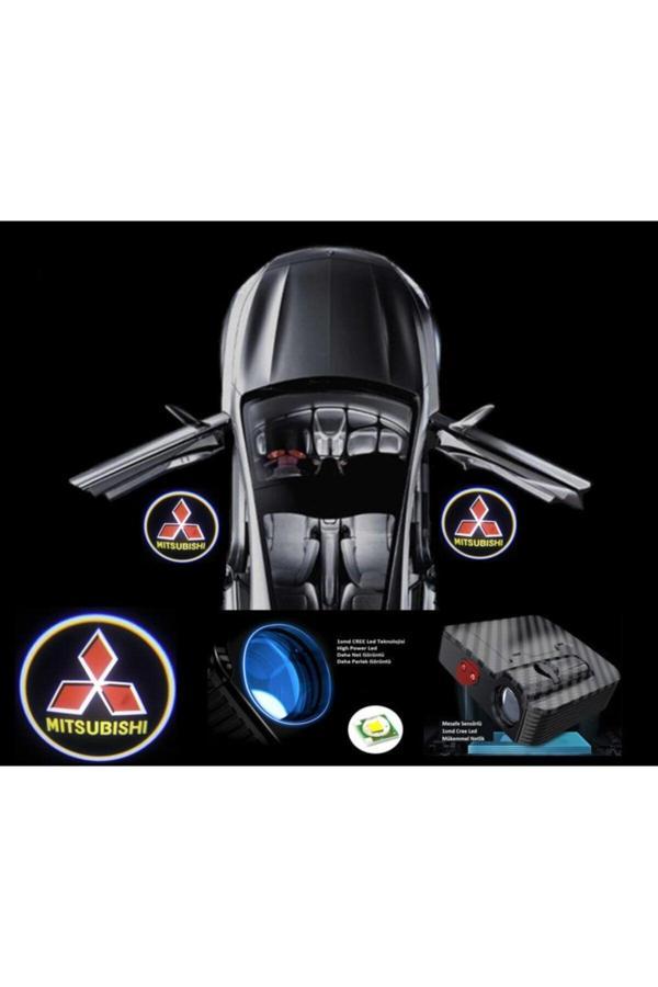 Zembil 2 Adet Mitsubishi İle Uyumlu Pilli Yapıştırmalı Sensörlü Mıknatıssız Kapı Altı Led Logo - Image 1