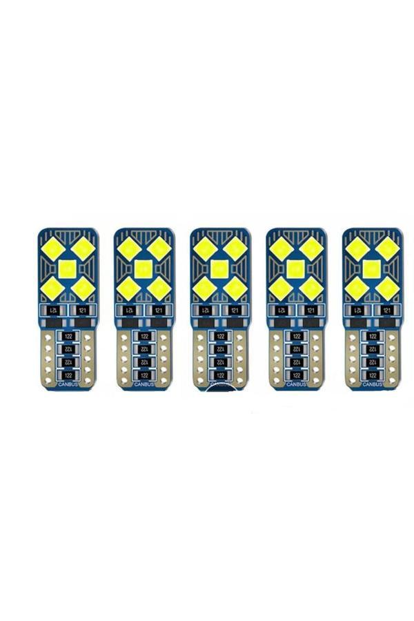Femex 5 Adet T10 Led 10 Ledli Mini Yassı Park Plaka İç Aydınlatma Ledi Ledi Beyaz - Image 1