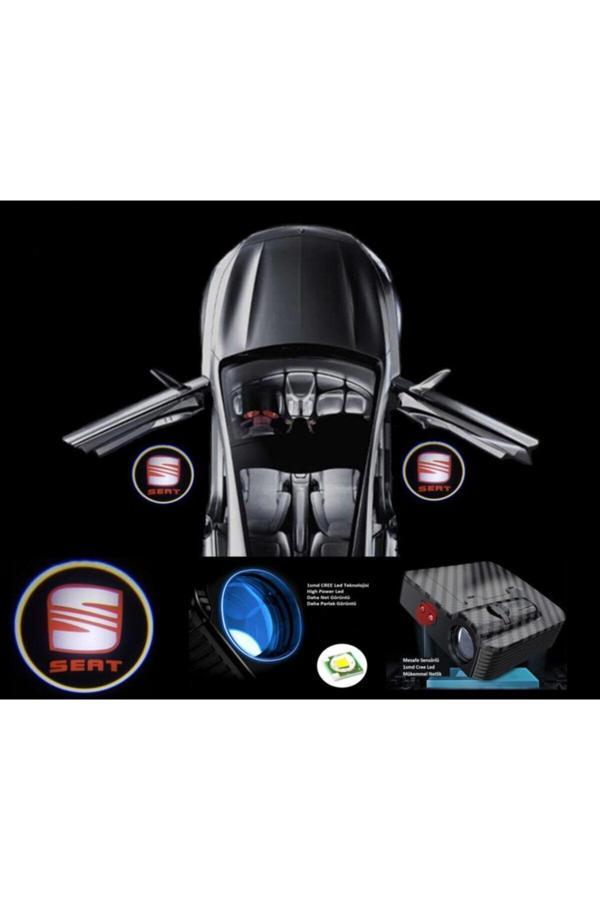 Zembil 2 Adet Seat İle Uyumlu Pilli Yapıştırmalı Sensörlü Mıknatıssız Kapı Altı Led Logo - Image 1