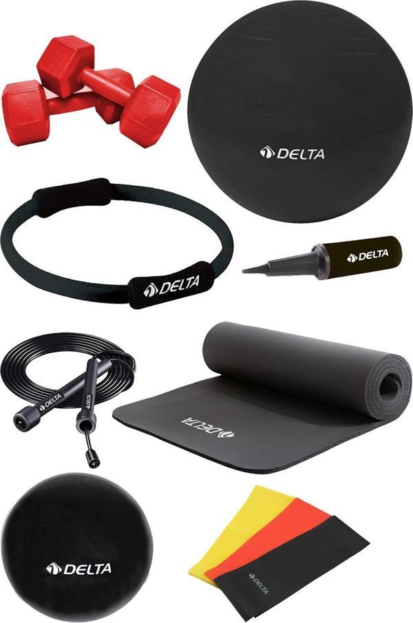 Delta PSS 10 mm Minder 65 cm Pilates Topu Çemberi 2 kg Dambıl Seti - Image 1