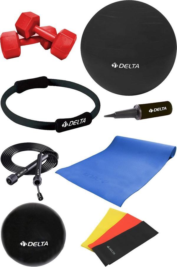 Delta PSS 65 cm Pilates Topu Çemberi 4 mm Minder 2 kg Dambıl Seti - Image 1