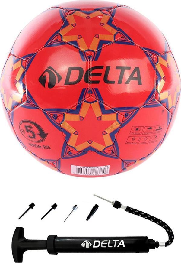 Delta Stapler 5 Numara Dikişli Futbol Topu + Top Pompası - Image 1