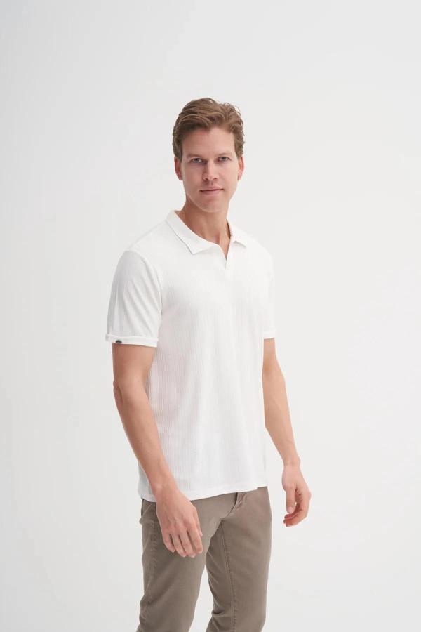 Cazador Polo Yaka Regular Fit Örme Dokulu Tişört - Image 1