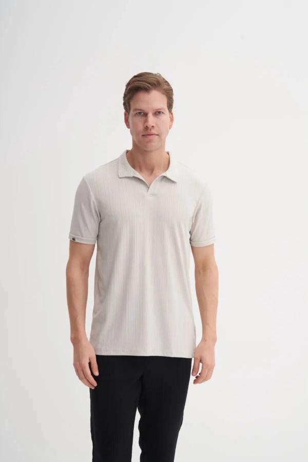 Cazador Polo Yaka Regular Fit Örme Dokulu Tişört - Image 1