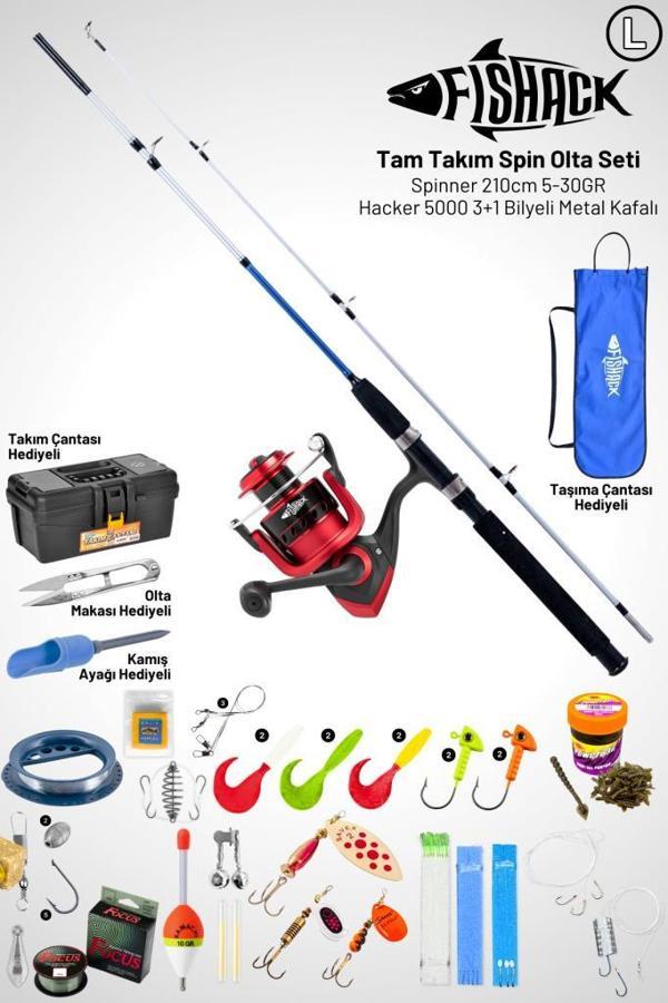 Tam Takım Spin Olta Seti - 210cm Kamış 5-30GR / 5000'lik 3+1BB Makine - L - At-Çek Olta Takımı - Image 1
