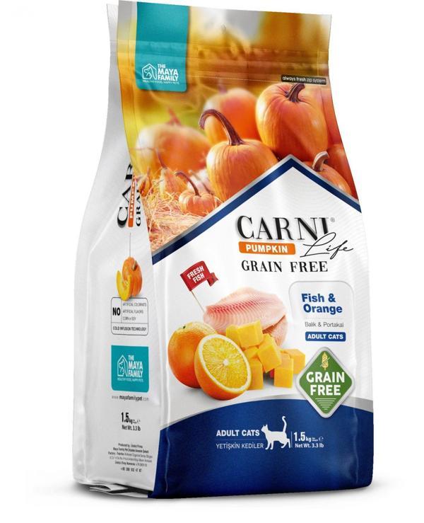 Carni Life Pumpkin Tahılsız Yetişkin Kedi Balık & Portakal 1,5 Kg - Image 1