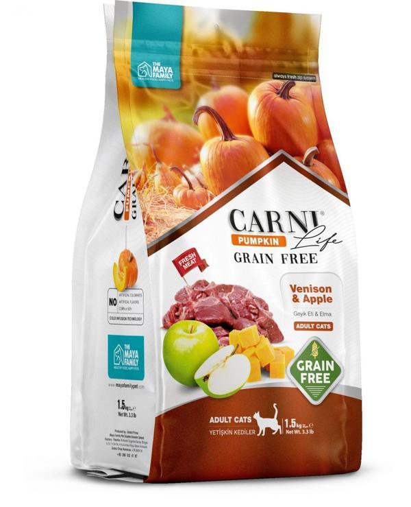 Carni Life Pumpkin Tahılsız Yetişkin Kedi Geyik & Elma 1,5 Kg - Image 1