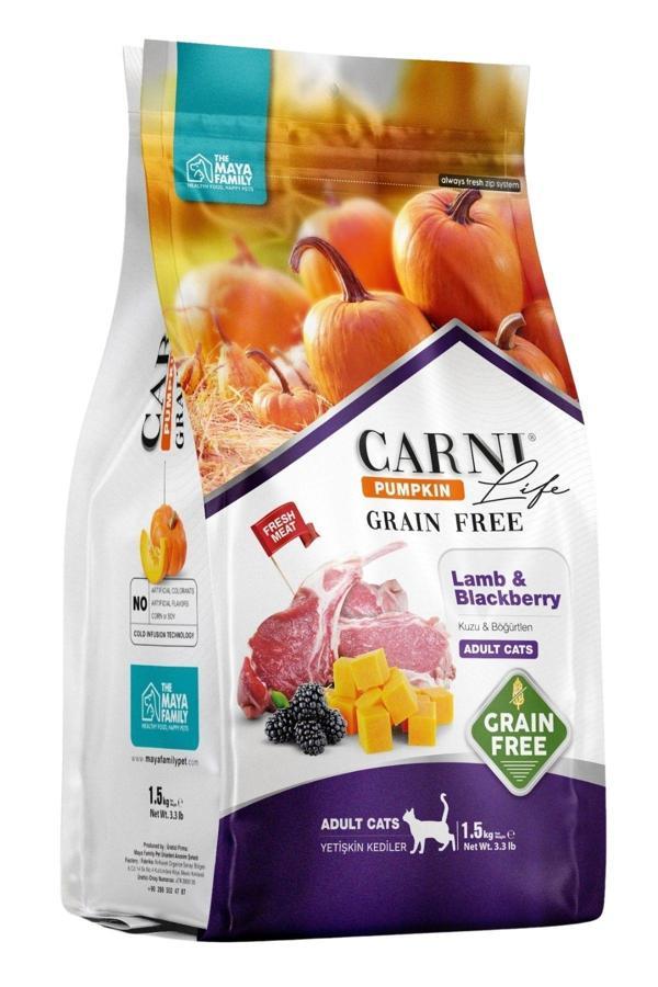Carni Life Pumpkin Tahılsız Yetişkin Kedi Kuzu & Böğürtlen 1,5 Kg - Image 1