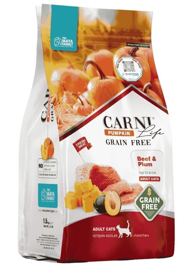Carni Life Pumpkin Tahılsız Yetişkin Kedi Sığır & Erik 1,5 Kg - Image 1