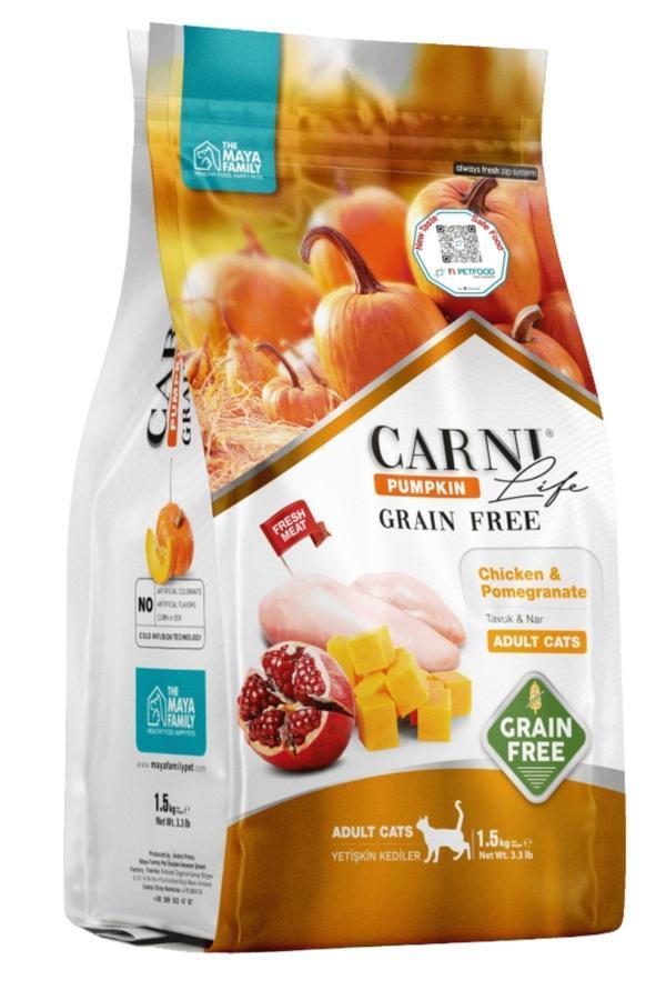 Carni Life Pumpkin Tahılsız Yetişkin Kedi Tavuk &Nar 1,5 Kg - Image 1