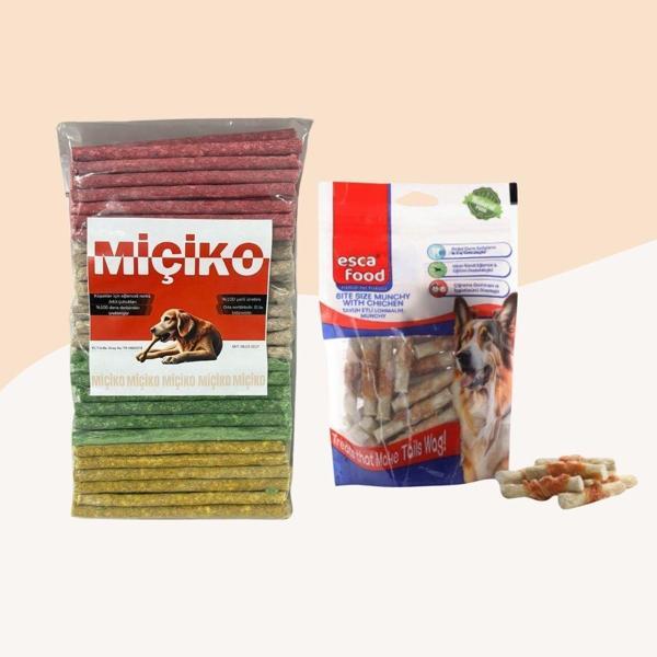 100Lü Renkli Munchy Köpek Ödülü + Tavuklu Lokmalık Munchy 6cm 36Lı - Image 1