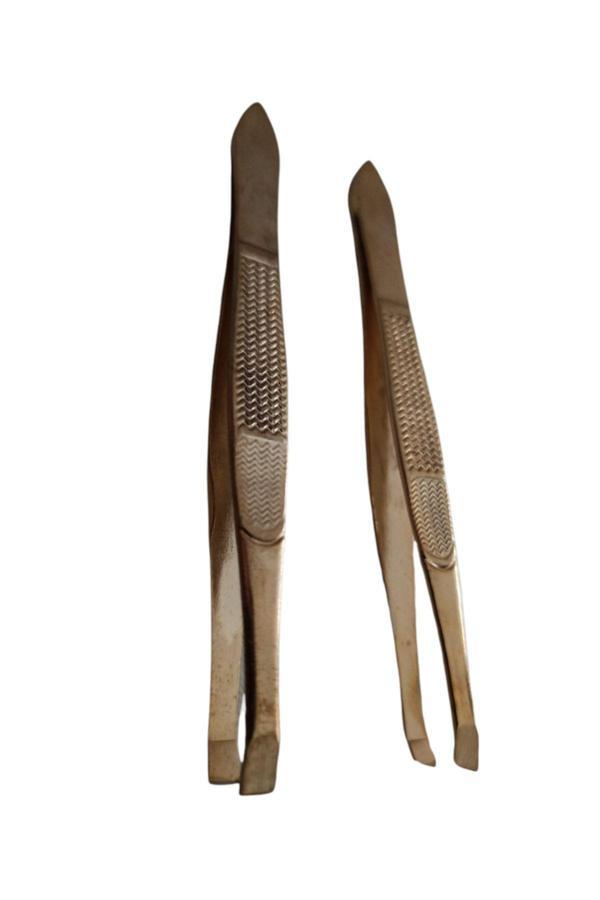 Hagiki (2Li Set) Düz Ve Yan Uçlu Sarı Cımbız Uçları Özel Açılmış Hassas Tüy Almayı Kolaylaştırır - Image 1