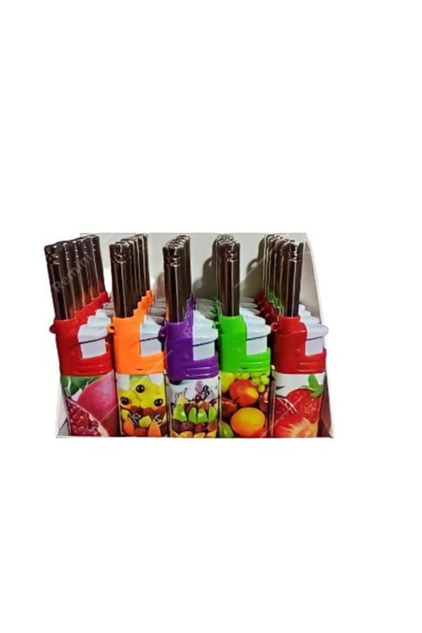 Gördur 25 Adet Kısa Ocak Çakmağı Manyetolu Doldurulabilir Çakmak Meyve Desenli - Image 1