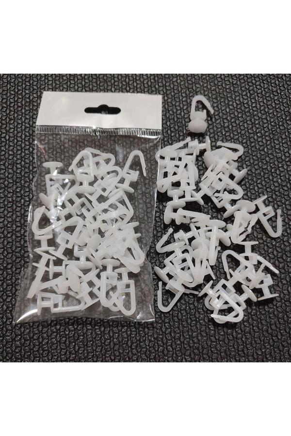 Hagiki 30 Adetli Çengelli Geçmeli Perde Düğmesi Plastik Perde Ruleti Geçmeli Çengelli 30 Adetli - Image 1