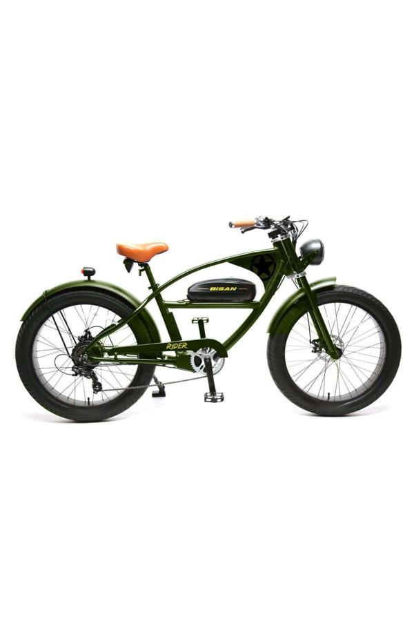 BİSAN RİDER ELEKTRİKLİ BİSİKLET 46 CM DİSK FREN 26 JANT 7 VİTES HAKİ SİYAH - Image 1