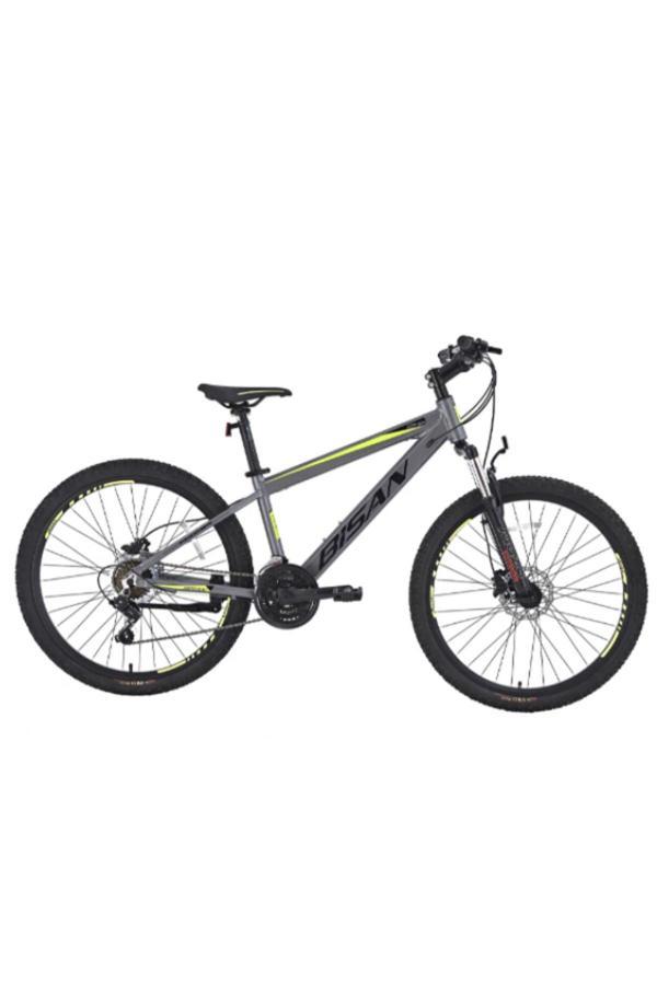 BİSAN COOPER DAĞ BİSİKLETİ 37 CM HD 27.5 JANT 21 VİTES AÇIK GRİ SİYAH SARI - Image 1