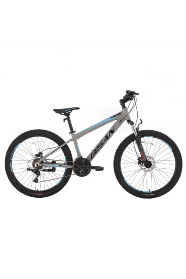 BİSAN COOPER DAĞ BİSİKLETİ 37 CM HD 27.5 JANT 21 VİTES AÇIK GRİ SİYAH MAVİ - Image 1