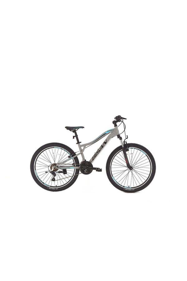 BİSAN BUFFALO DAĞ BİSİKLETİ 37 CM V 27,5 JANT 21 VİTES AÇIK GRİ SİYAH MAVİ - Image 1
