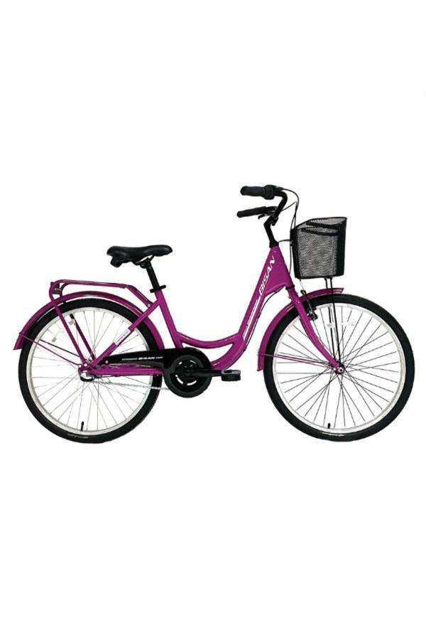 BİSAN SORRENTO-S ŞEHİR BİSİKLETİ 36 CM V 24 JANT 7 VİTES MOR BEYAZ - Image 1