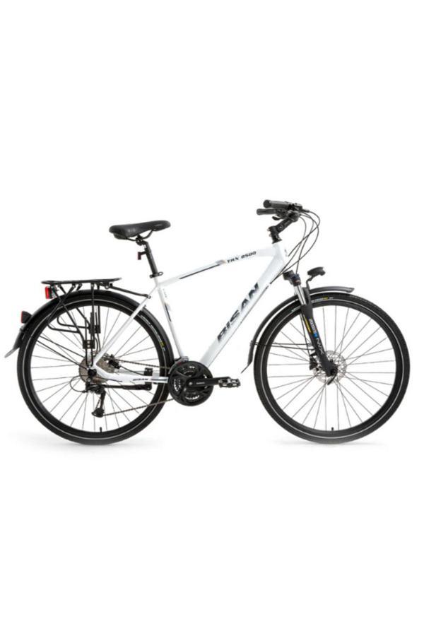 BİSAN 8500 CİTY ŞEHİR BİSİKLETİ 54 CM HİDROLİK DİSK 28 JANT 27 VİTES MAT BEYAZ LACİVERT - Image 1