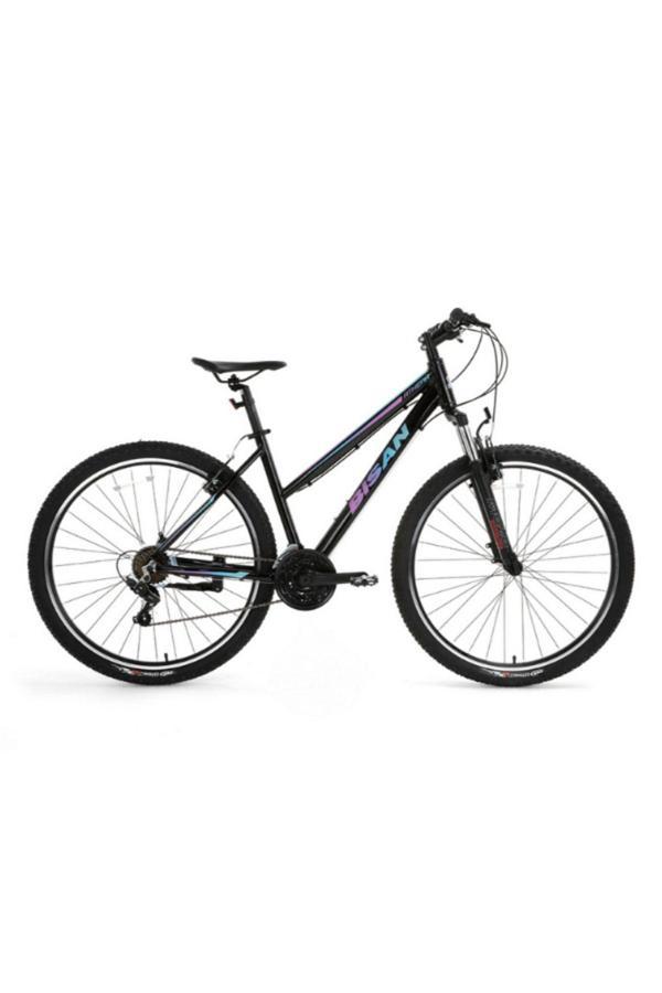 BİSAN ATHENA DAĞ BİSİKLETİ 43 CM V 27.5 JANT 21 VİTES PARLAK SİYAH MAVİ - MOR - Image 1