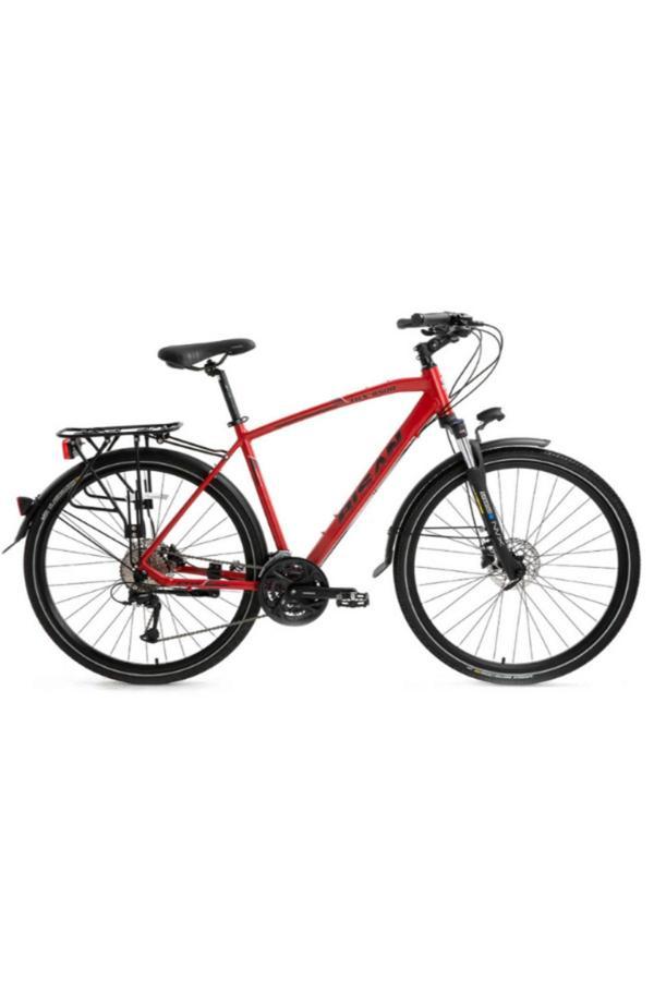 BİSAN 8500 CİTY Şehir Bisikleti 46 CM HİDROLİK DİSK 28 JANT 27 VİTES MAT KIRMIZI SİYAH - Image 1