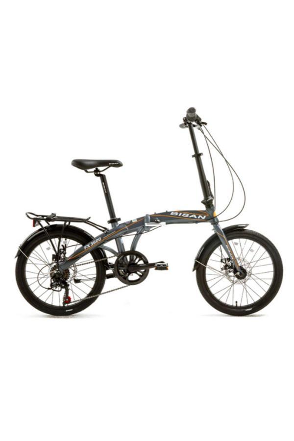 BİSAN FX 3600-6S KATLANIR BİSİKLET 31 CM MEKANİK DİSK 20 JANT 6 VİTES GRİ TURUNCU - Image 1