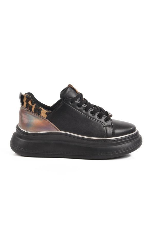 Siyah Kalın Taban Kadın Sneaker T-300 Z - Image 1