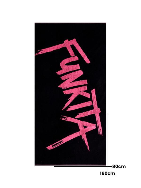 Funkita Tagged Black Havlu, Antrenman & Spor Havlusu 160x80 - Image 1