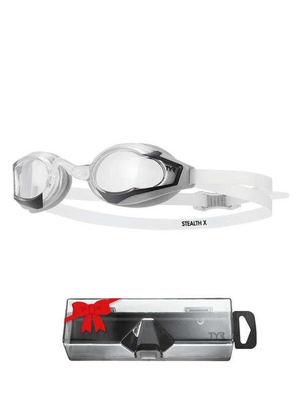 TYR Stealth-X Şeffaf/Gümüş Yüzücü Gözlüğü, Antrenman Gözlük - Image 1