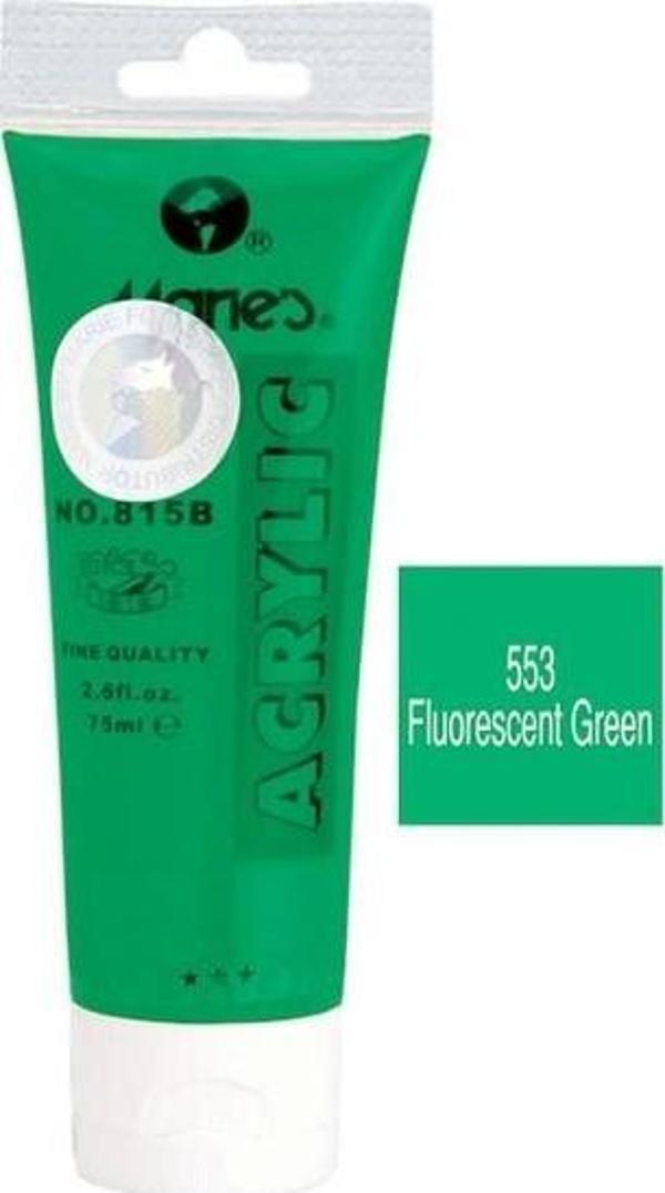 Maries Akrilik Boya 75 Ml Fluorescent Green 815-553 MRMAR0177 (1 Adet) - Image 1