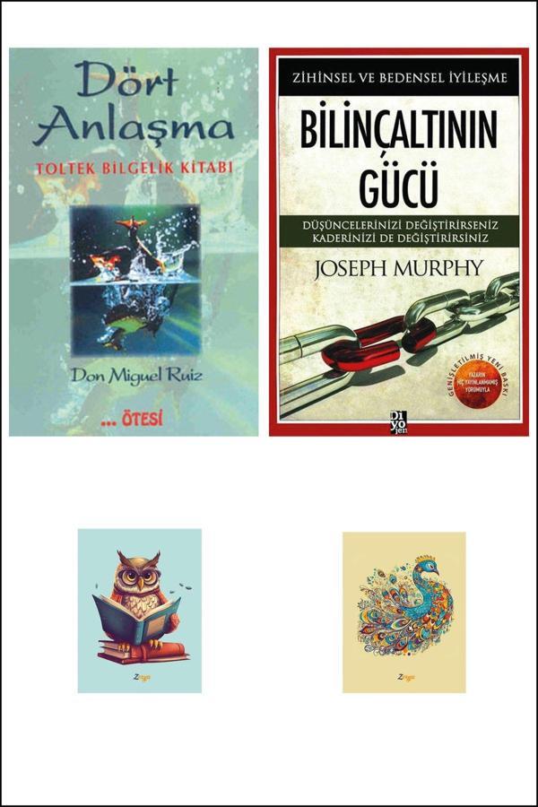 Dara Yayınları Dört Anlaşma - Don Miguel Ruiz - Bilinçaltının Gücü - Joseph Murphy - Not Defterli Seti - Dara - Image 1