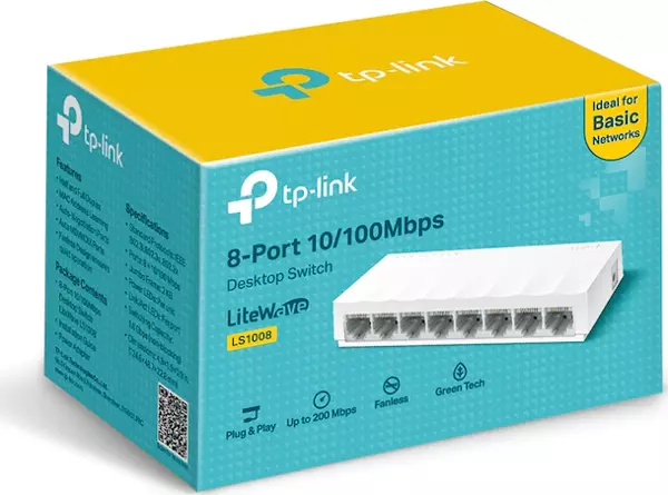 TP-Link 8 Port 10-100 Mbps Switch Plastik Kasa Ls1008 - Image 1