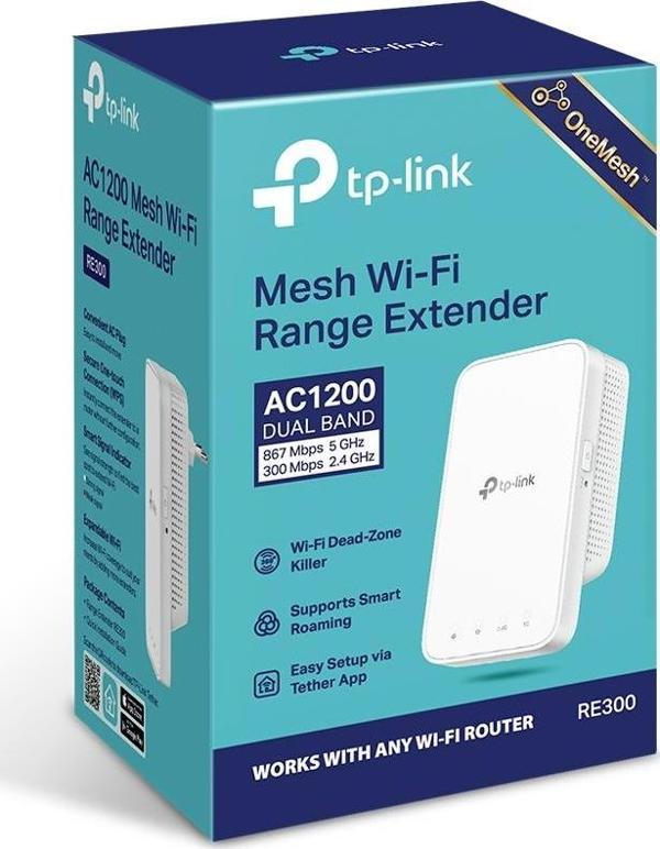 TP-Link 867 Mbps Wifi Range Extender-Manzil Genişletici Ac1200 Re300 - Image 1