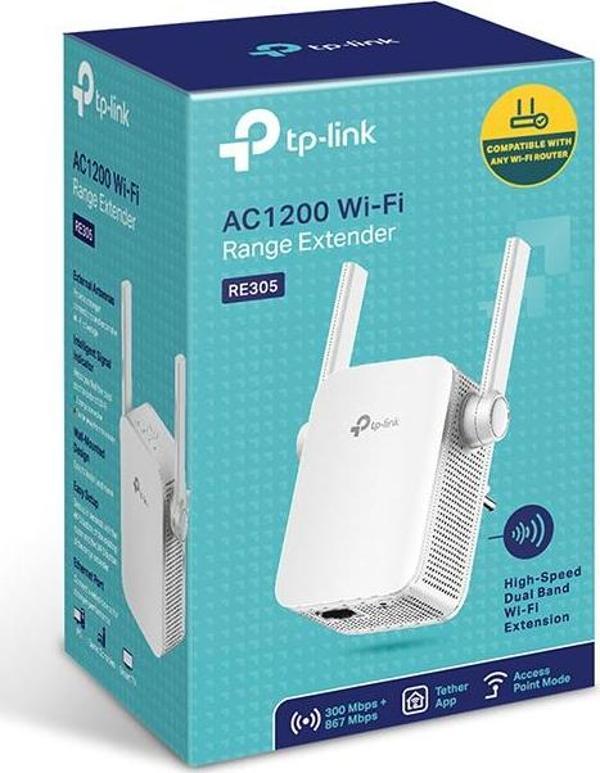 TP-Link 867 Mbps Wifi Range Extender-Menzil Genişletici Ac1200 Re305 - Image 1