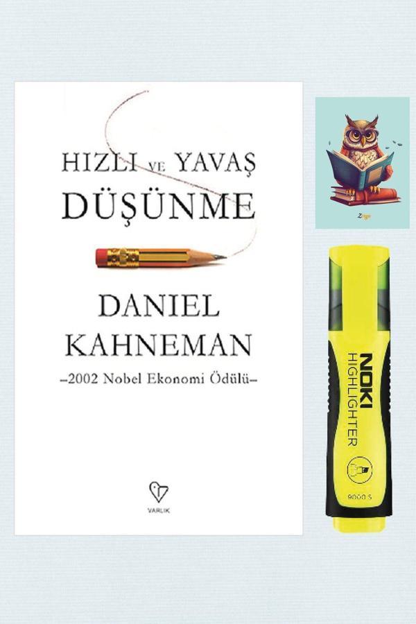Varlık Yayınları Hızlı Ve Yavaş Düşünme-Daniel Kahneman-Sarı Fosforlu Kalem-Not Defter Seti - Varlık Yayınları - Image 1
