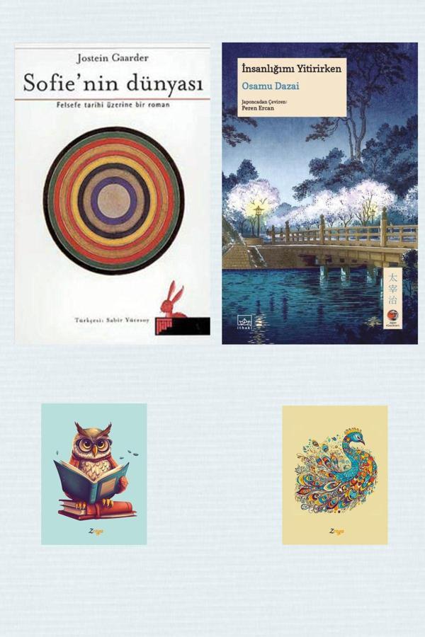 Pan Yayıncılık Sofie'Nin Dünyası - Jostein Gaarder - İnsanlığımı Yitirirken - Osamu Dazai - Not Defterli Seti - Pan Yayıncılık - Image 1