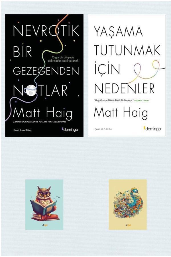 Dara Yayınları Nevrotik Bir Gezegenden Notlar  -Yaşama Tutunmak İçin Nedenler -Domingo - Matt Haig (2 Not Defterli) - Dara - Image 1