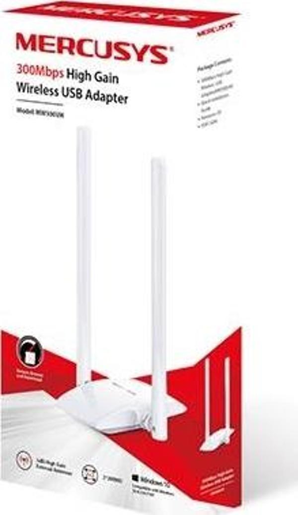 TP-Link Mercusys 300 Mbps Antenli Kablosuz Usb Adaptör Mw300Uh - Image 1