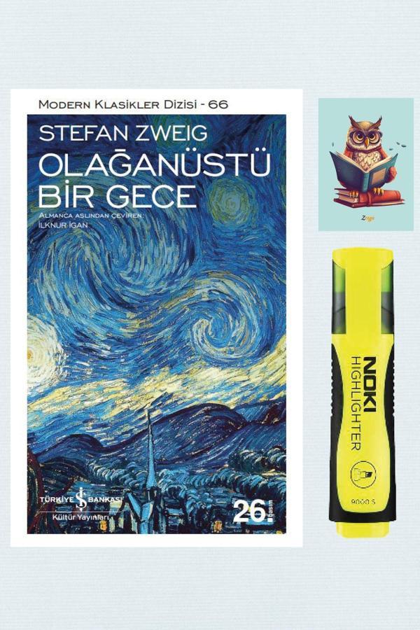 Dara Yayınları Olağan Üstü Bir Gece - Stefan Zweig - Dokuz Yayınları - Sarı Fosforlu Kalem - Not Defter Seti - Dara - Image 1